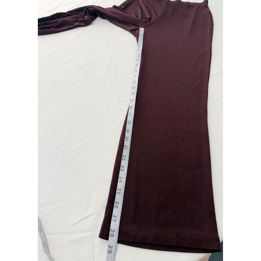 Chicos Travelers Plum Purple Slinky Knit Pants Pull On Elastic Waist Prep Med - Picture 10 of 10